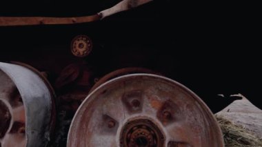 This stock video shows destroyed russian military equipment during the war in Ukraine.