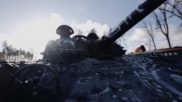 Acest Material Video Distrus Echipamentul Militar Rusesc Timpul Războiului Din — Videoclip de stoc