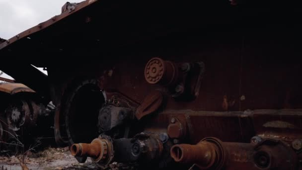 Stock Video Shows Destroyed Russian Military Equipment War Ukraine — Video