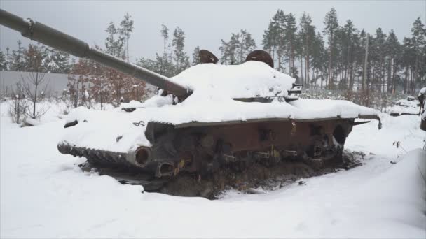 Stock Video Shows Destroyed Russian Military Equipment War Ukraine Resolution — Video