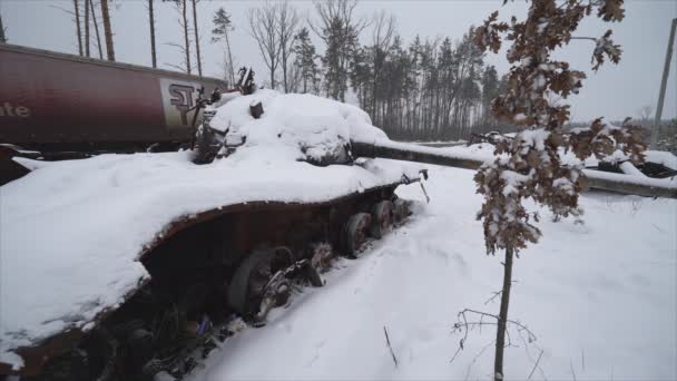 Stock Video Shows Destroyed Russian Military Equipment War Ukraine Resolution — Stock video
