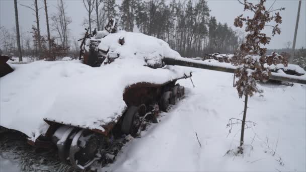 Stock Video Shows Destroyed Russian Military Equipment War Ukraine Resolution — Video Stock