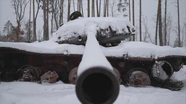 Відео Показує Знищену Російську Військову Техніку Під Час Війни Україні — стокове відео