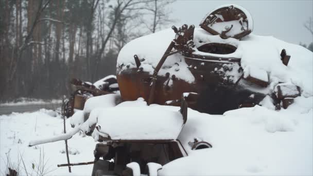Stock Video Shows Destroyed Russian Military Equipment War Ukraine Resolution — Stockvideo