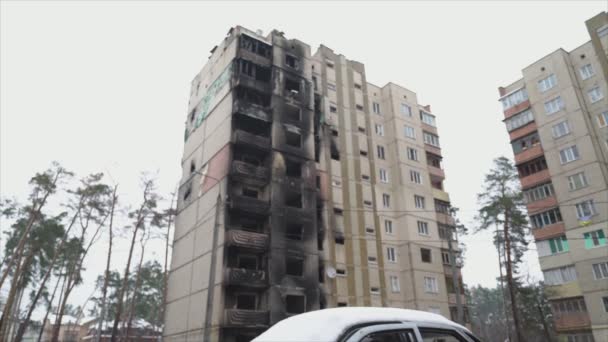 Stock Video Shows Shot Civilian Car War Ukraine Resolution — Wideo stockowe