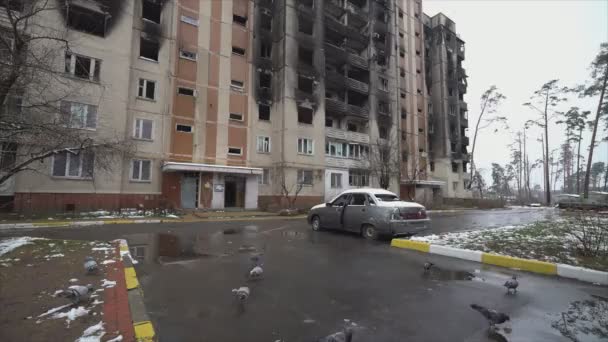 Este Vídeo Mostra Carro Civil Abatido Durante Guerra Ucrânia Resolução — Vídeo de Stock