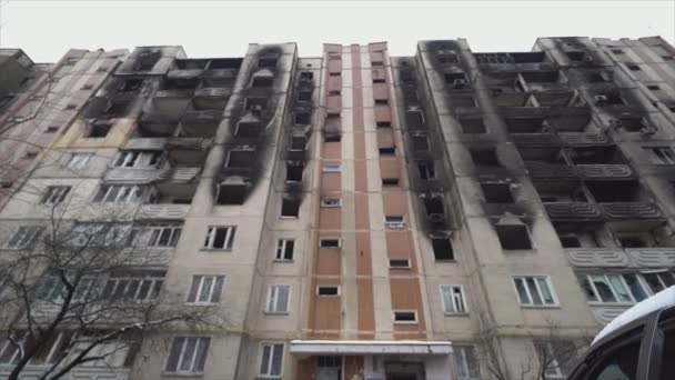 Stock Video Shows Shot Civilian Car War Ukraine Resolution — Vídeos de Stock