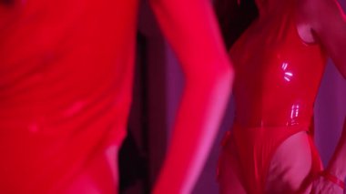 This stock video shows a beautiful woman in sexy lingerie