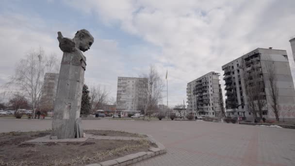 Stock Video Shows Shot Monument Taras Shevchenko Borodyanka Ukraine — Wideo stockowe