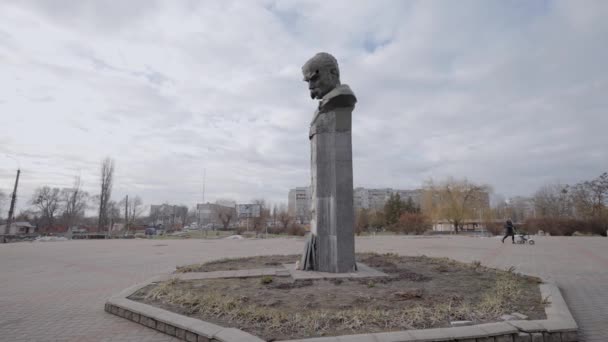 Stock Video Shows Shot Monument Taras Shevchenko Borodyanka Ukraine — Video