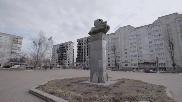 Stock Video Shows Shot Monument Taras Shevchenko Borodyanka Ukraine — ストック動画