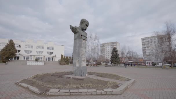 Stock Video Shows Shot Monument Taras Shevchenko Borodyanka Ukraine — 비디오