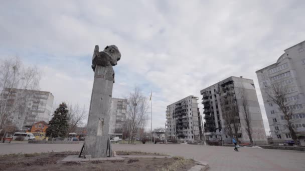Toto Video Ukazuje Průstřelnou Památku Tarase Ševčenka Borodyance Ukrajina — Stock video