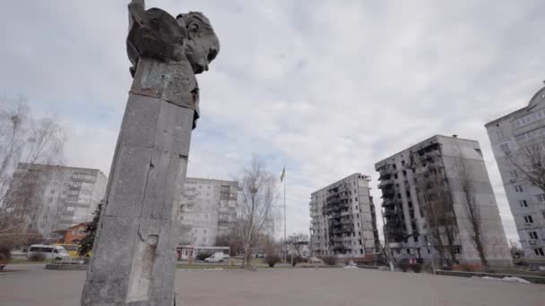 Tämä Varastossa Video Näyttää Shot Muistomerkki Taras Shevchenko Borodyanka Ukraina — kuvapankkivideo