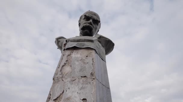 Este Video Muestra Monumento Taras Shevchenko Borodyanka Ucrania Durante Guerra — Vídeo de stock