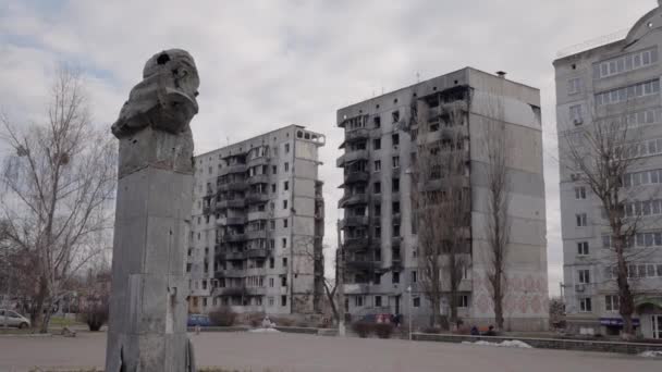 Video Stok Ini Menunjukkan Monumen Untuk Taras Shevchenko Borodyanka Ukraina — Stok Video
