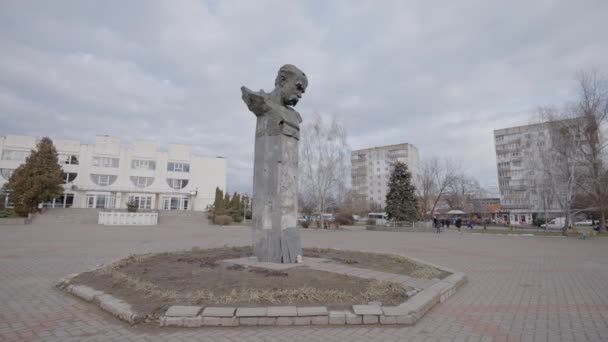 Este Video Muestra Monumento Taras Shevchenko Borodyanka Ucrania Durante Guerra — Vídeos de Stock