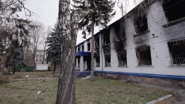 Videoen Viser Politistasjon Ødelagt Krigen Ukraina – stockvideo