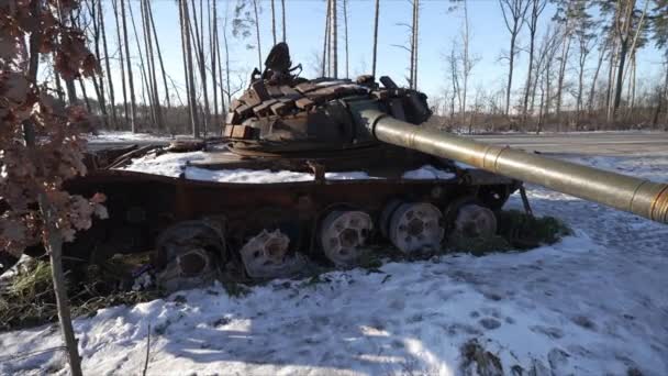 Este Video Muestra Equipos Militares Rusos Destruidos Durante Guerra Ucrania — Vídeos de Stock