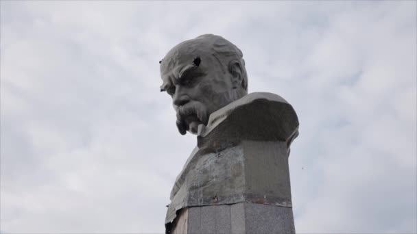 Este Vídeo Mostra Monumento Tiro Taras Shevchenko Borodyanka Ucrânia — Vídeo de Stock