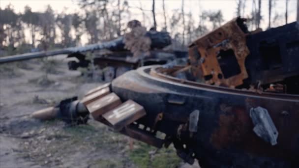 Állomány Videó Azt Mutatja Megsemmisült Orosz Katonai Felszerelést Háború Alatt — Stock videók
