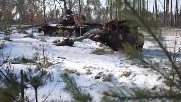 Acest Videoclip Video Distrus Echipamentul Militar Rus Timpul Războiului Din — Videoclip de stoc