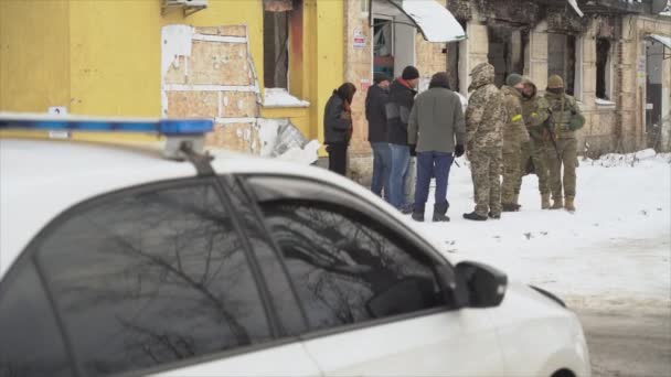 Відео Показує Місце Злочину Після Крадіжки Графіті Банксі Гостомелі Україна — стокове відео