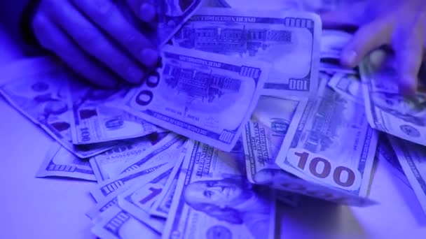 100 Dollar Mata Uang Amerika Serikat Gerakan Lambat — Stok Video