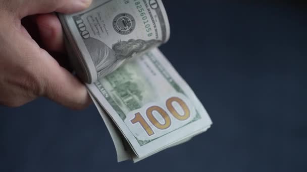 Banconote Cento Dollari Valuta Usa Rallentatore — Video Stock