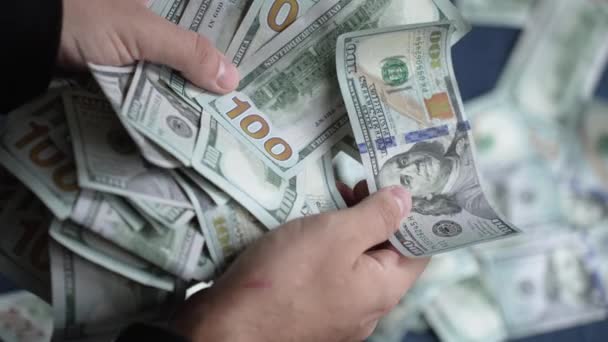 Filmik Spowolnionego Tempa Amerykańskiej Waluty Dolary — Wideo stockowe