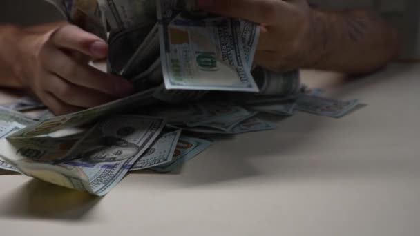 Αργή Κίνηση Βίντεο Του Νομίσματος Των Ηπα Δολάρια — Αρχείο Βίντεο