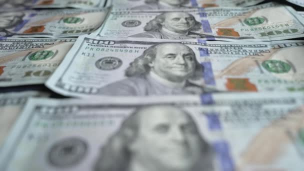 Видео Медленного Движения Американской Валюты Доллары Сша — стоковое видео