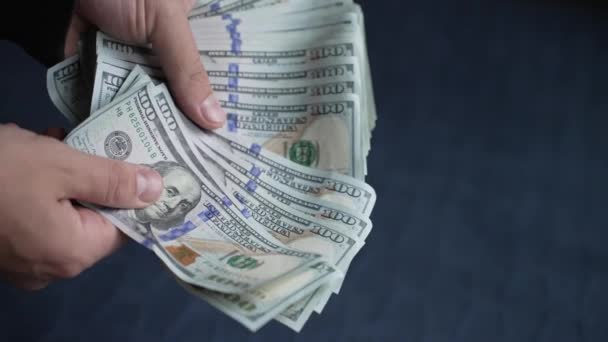 One Hundred Dollar Bills Usa Currency Slow Motion — Stock Video