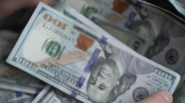 100 dolarlık banknotlar - ABD para birimi, yavaş çekim