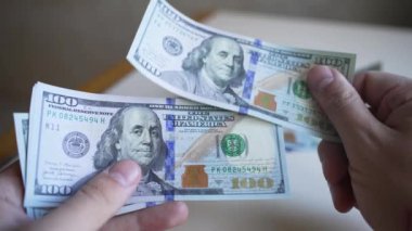 100 dolarlık banknotlar - ABD para birimi, yavaş çekim