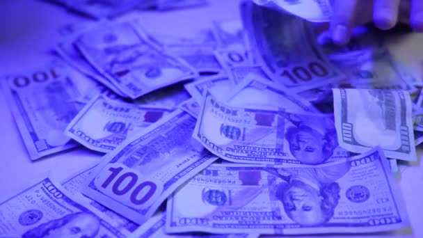 100ドル紙幣 アメリカの通貨 スローモーション — ストック動画