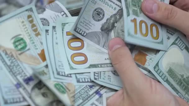 Banconote Cento Dollari Valuta Usa Rallentatore — Video Stock