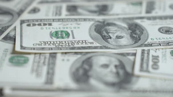 Sata Dollaria Seteleitä Yhdysvaltain Valuutta Hidastettuna — kuvapankkivideo