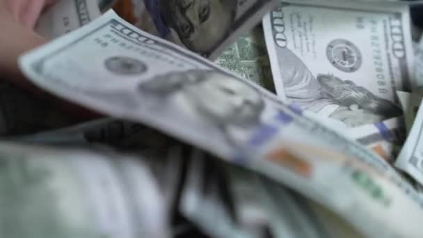 Uang Uang Kertas Seratus Dolar Dari Mata Uang — Stok Video