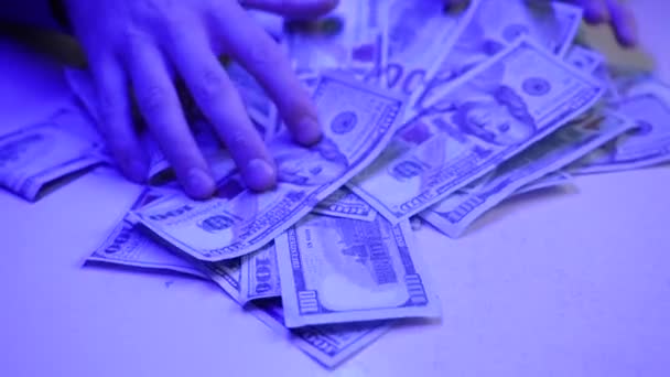 Money Hundred Dollar Bills Currency — Stock Video