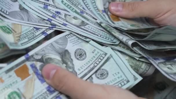 Video Rallentatore Della Valuta Statunitense Dollari — Video Stock