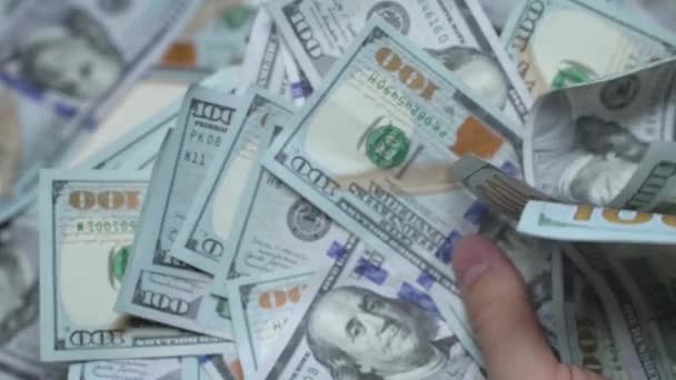 Lassított Mozgású Videó Amerikai Valuta Dollár — Stock videók