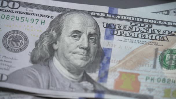 Видео Медленного Движения Американской Валюты Доллары Сша — стоковое видео