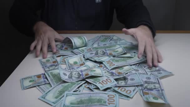 Slow Motion Video Van Amerikaanse Valuta Dollars — Stockvideo