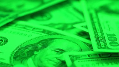 Nakit - 100 dolarlık banknotlar, yavaş çekim
