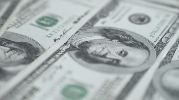 Uang Uang Kertas Seratus Dolar Gerakan Lambat — Stok Video