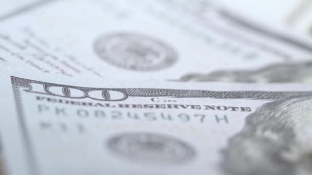Nakit 100 Dolarlık Banknotlar Yavaş Çekim — Stok video