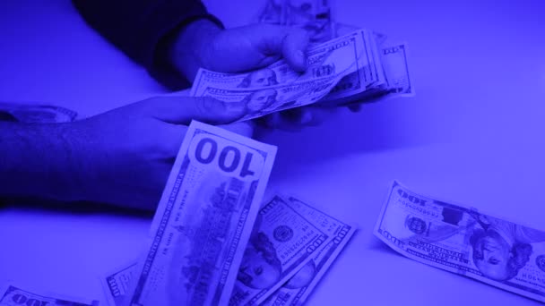 Money Hundred Dollar Bills Currency — Stock Video