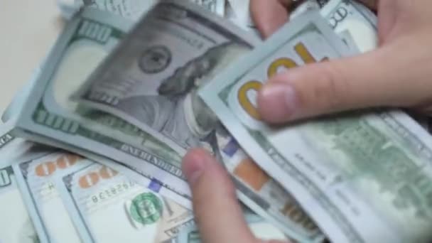 Uang Uang Kertas Seratus Dolar Dari Mata Uang — Stok Video