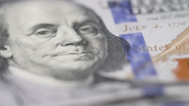 米国通貨 100ドル紙幣の閉鎖 — ストック動画